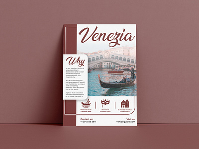 Venezia Flyer branding design europe explore flyer graphic design illustration italy minimal poster travel vector venezia