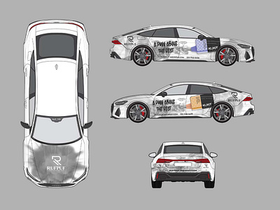 Audi Ad Wrap advertising audi branding car commercial design graphic design illustration smoking vaoing vehicle wrap