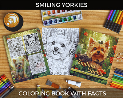 Smiling Yorkies Coloring Book amazon amazon book interior amazon coloring book breeds coloring book coloring book for adults coloring book for kids coloring books coloring page dogs facts flowers kdp kdp book interior kdp coloring book kdp coloring pages