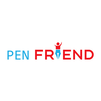 Pen Friend combine logo design and color full logo design creative logo man combine logo minimal minimalist logo new logo pen friend logo pen logo unique logo word logo wordmark logo