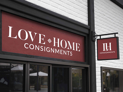 Love Home Consignments brand brand design branding consignment logo logo design shop shopping signage store storefront