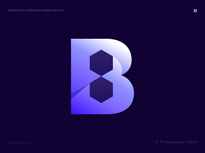 Blockchain B Logo Design, Logo, Logo Design, Branding, Tech Logo b logo design gradient logo icon identity logo designer logomark logotype modern logo neon symbol tech logo typography vector