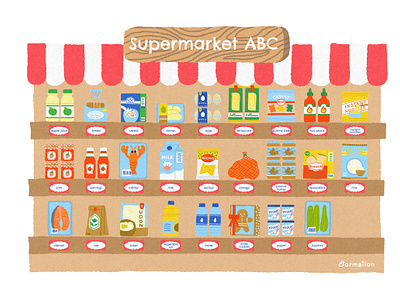 supermarket drawing for kids