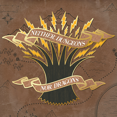 Neither Dungeons Nor Dragons Podcast Album Art branding design illustration logo vector