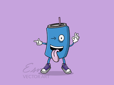 Soda can cartoon-Esmevectorart cartoon design icon illustration illustrator vector