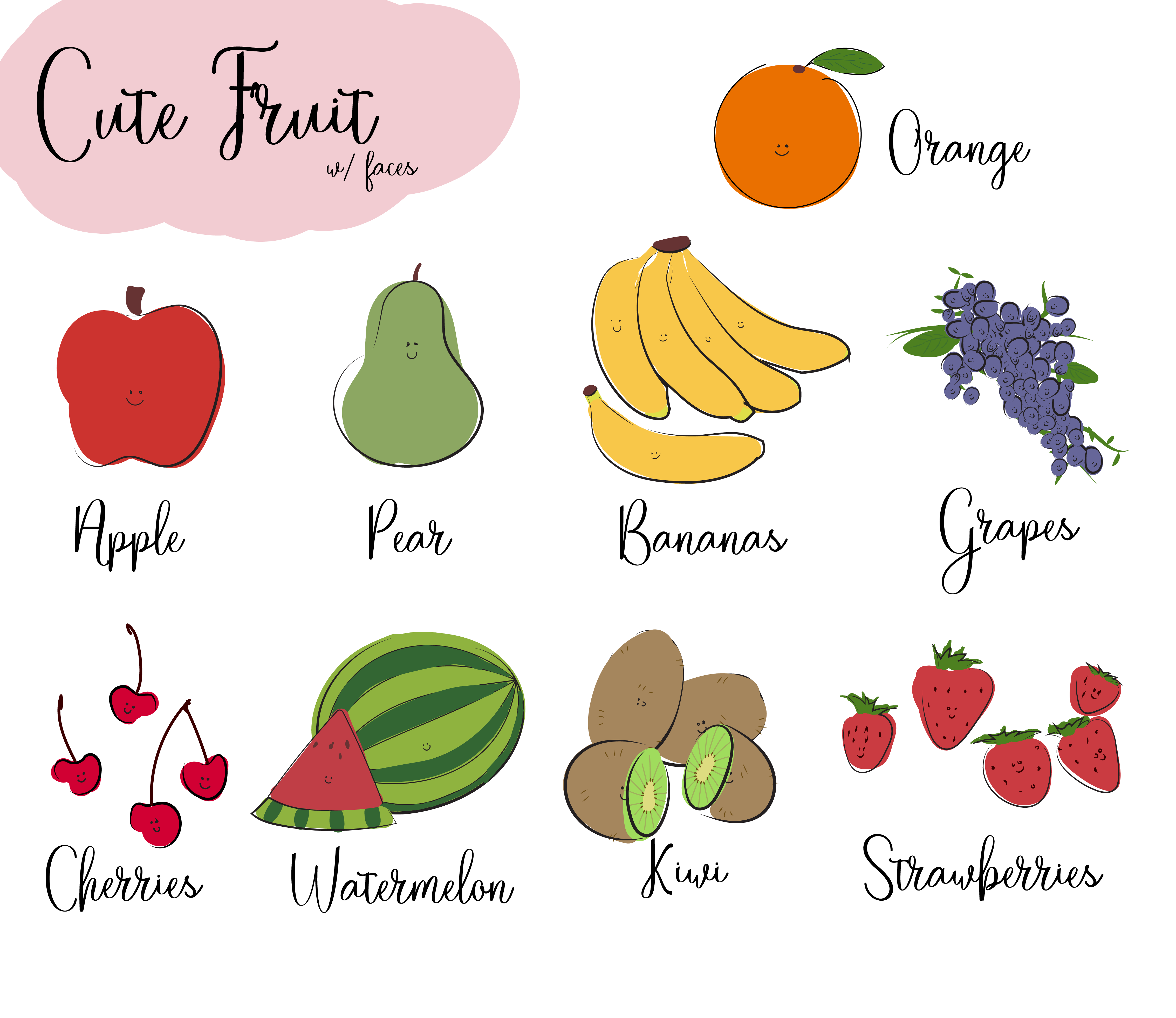 Cute Fruit Illustrations by Rosalinda Fenton on Dribbble