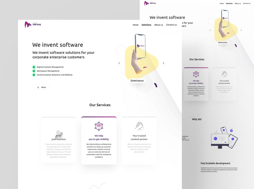 mersvo media design home screens tecnologia ui ux website