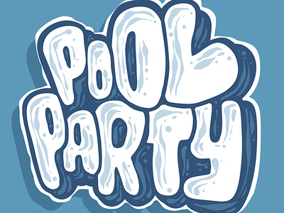 Pool Party branding design graffiti graphic design illustration lettering logo party pool procreate sketch sticker typeface typography