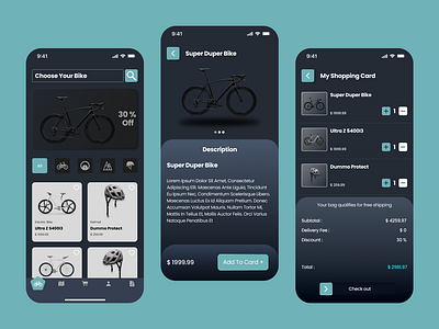 Bike Shopping Mobile App bike design mobile app ui ux