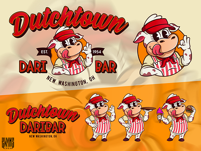 Logo/Mascot - Dutchtown Daribar 99designs bar behance branding cow daribar dutchtown evanscrea graphic design illustration logo logotoons mascot character vector