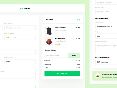Daily UI #02 – Checkout 2023 aestetic cart checkout creditcard delivery design digital discount ecommerce gear minimal order payment shop shoppingcart trend ui userflow ux