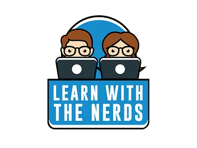 Learn with the Nerds Logo Design app branding design graphic design illustration logo typography ui ux vector