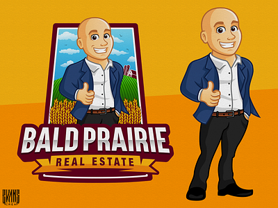 Logo/Mascot - Bald Prairie Real State 99designs bald behance design evanscrea illustration logotoons mascot character prairie realstate vector