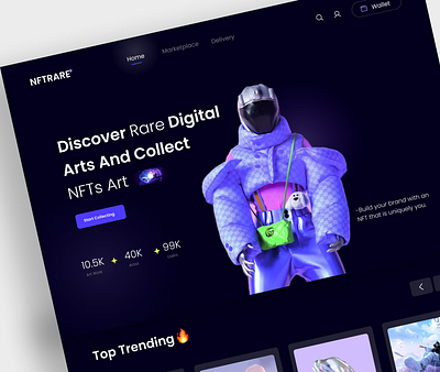 NFT Marketplace Website design design idea designer figma landing page nft nft website ui uiux ux website