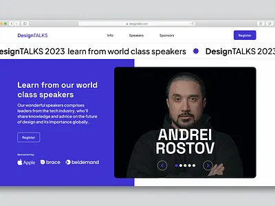 Tech event landing page app design logo product design ui uiux visual design