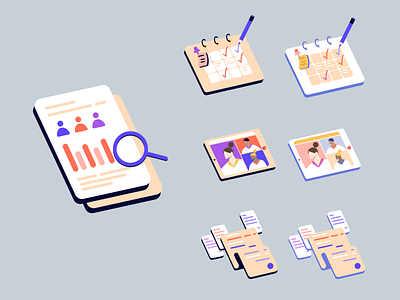 Medicine Illustration Set icons medicine mri pager payment schedule set statistics transparency video call