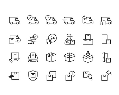 Delivery app box brand business delivery design icon icons illustration line logo mark transportation ui van