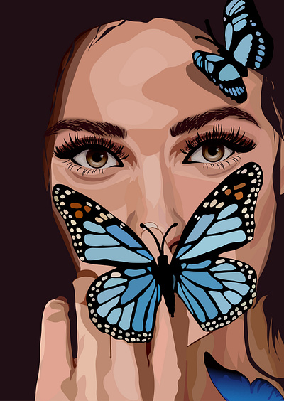 Like A Butterfly, Her Wings Unfolded adobe adobe illustrator ai art butterfly design digital art growth illustration portrait wings woman
