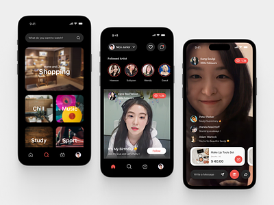 TekTok - Social Media Live App app clean design ecommerce ig live instagram live apps live shop marketplace marketplace app mobile mobile apps social media social media app social media mobile social media templates socmed tiktok tiktok live ui