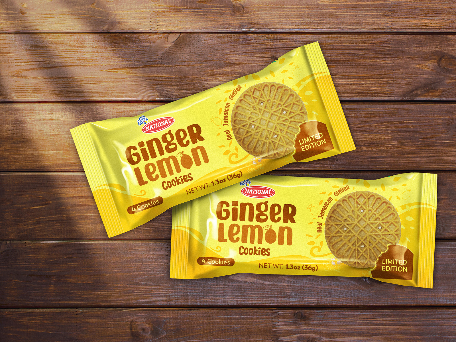 National Ginger Lemon Cookies Package Design by Camilla Verley on Dribbble