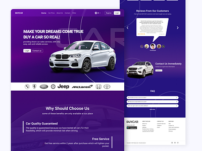 BuyCar - Car buying and selling application app buy buycar car car app design landing page mobile page purple sell ui uiux