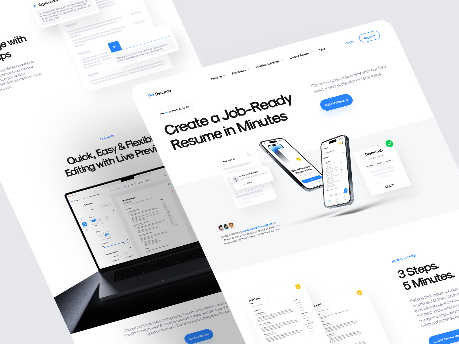 Pix Resume - Resume Builder Landing Page by Akmal⚡ for Pickolab Studio ...