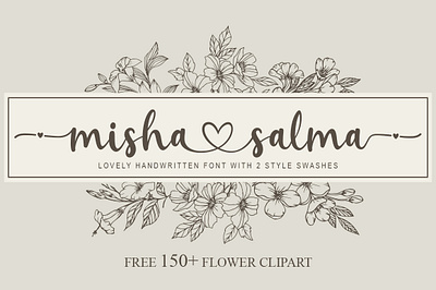 Misha Salma beautiful beauty cute design display elegant feminine flower font handwritten illustration invitation logo lovely magical rainbow script signature stylish wedding