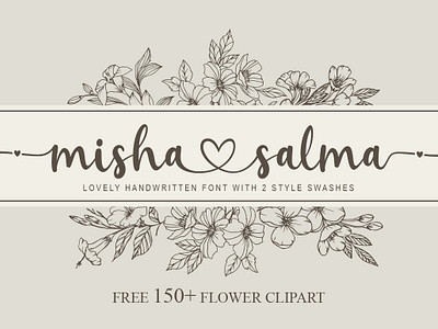 Misha Salma beautiful beauty cute design display elegant feminine flower font handwritten illustration invitation logo lovely magical rainbow script signature stylish wedding