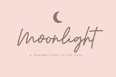 Moonliht Font beautiful beauty cute design display elegant feminine flower font handwritten invitation logo lovely magical quotes rainbow script signature stylish wedding