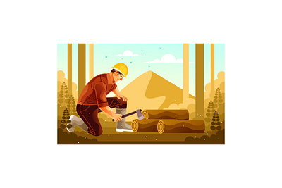Cutting Wood in the Forest work