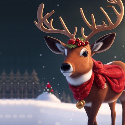 Reindeer on Christmas christmas design graphic design illustration wallpaper