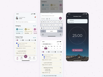 Dodo - Productivity Mobile App mobile app mobile design productivity productivity app reminder reminder app to do to do list to do list app ui design