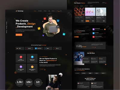 Digital agency landing page website design clean modern UI agency branding agency website creative agecny design agency digital agency digital campaign drack website figma design marketing agency marketing landing page modern design popular shot seo agency software company web design