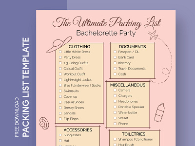 Bachelorette Packing List Free Google Docs Template bachelor bachelorette checklist docs document google list marriage ms packing print printing template templates todolist wedding word