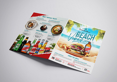 Puerto Seco Beach Menu Re-Design design drink food graphic design layout menu redesign update