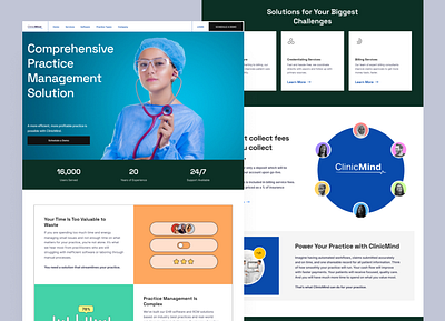 Clinic Mind app branding clean design doctor health illustration interaction design landing logo ui ux vector