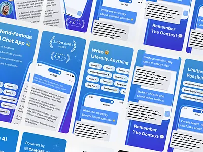 AI Chat - App Store Screenshots 📱 app app screens app store app store screenshots appstore clay google play store googleplay graphic design mockup screenshot screenshots store