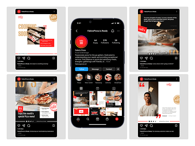 Fabio's Pizza - Instagram Post & Stories ads banner branding content crown food gold graphic design instagram instagram post instagram stories layout pizza post red restaurant social media social media design social media post vektora