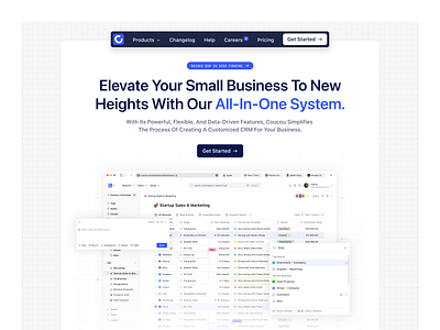 Saas Landing Page for CRM Startup components crm crm startup design graph homepage inspiration landing page marketing website saas saas design saas landing page saas marketing saas web saas website ui ux web web design website