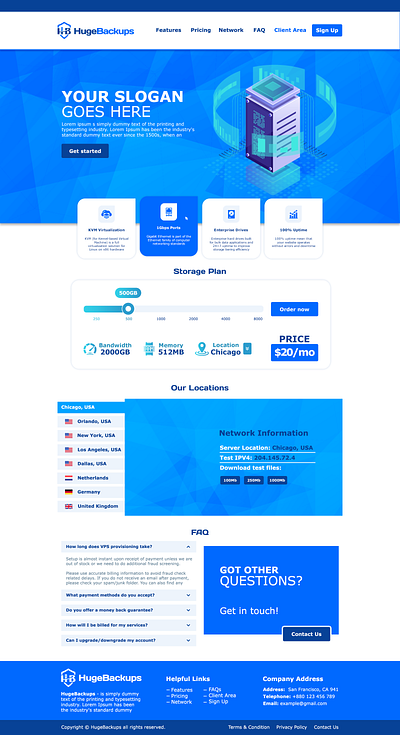 Web Design cloud design home page hosting landing page storage web