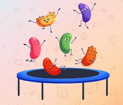 Candy characters. Card for a board game board game bright candy card character childrens book cute design food illustration kids photoshop spicy sweet table game