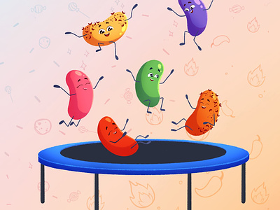 Candy characters. Card for a board game board game bright candy card character childrens book cute design food illustration kids photoshop spicy sweet table game