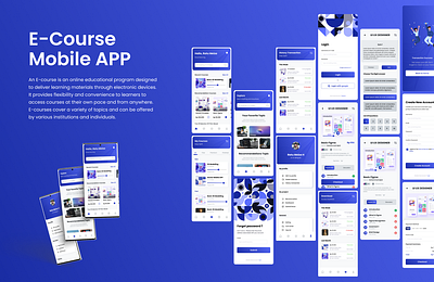 E-Course Mobile App app design graphic design moc typography ui ux