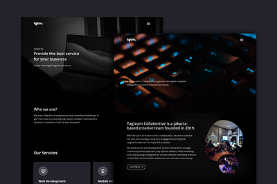 Tagteam - Digital Agency agency dark mode design development digital figma graphic design landing page resposive tagteam ui web website