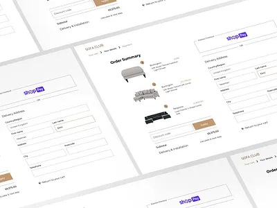 Checkout Process cart checkout clear design ecommerce furniture input fields minimal mobile shopping cart shopping list ui ux web website