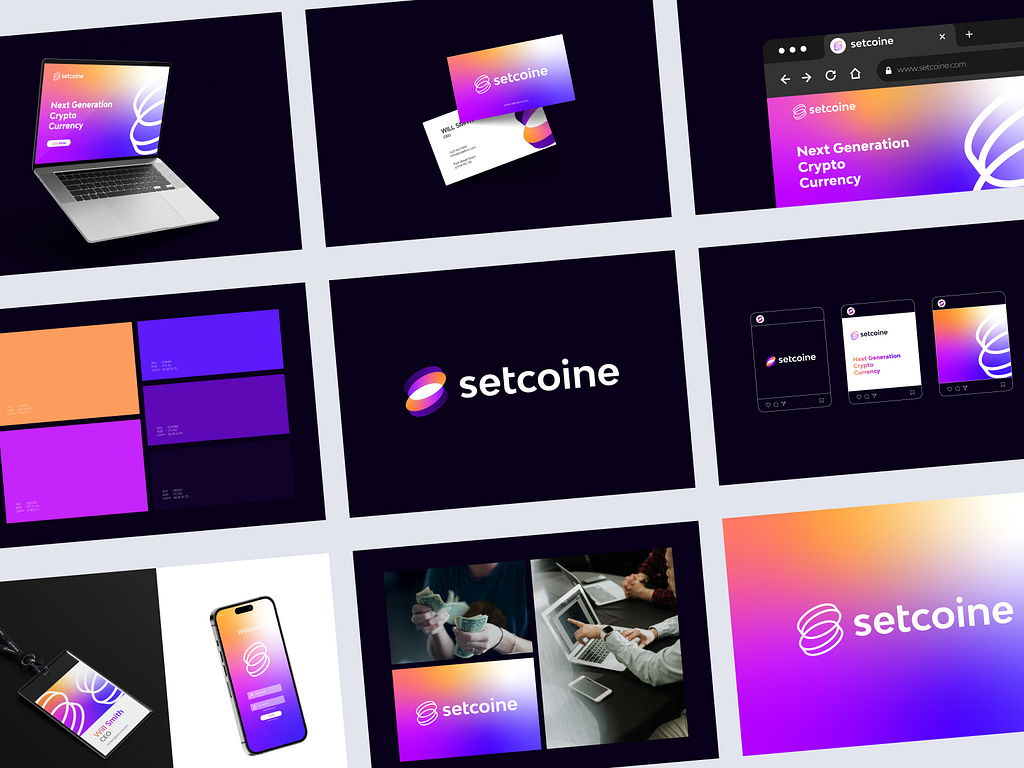 Crypto blockchain corporate brand identity and visual design guidelines