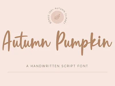 Autumn Pumpkin Font autumn beautiful beauty design display elegant feminine font handwritten holiday illustration invitation leaves logo lovely maple script signature stylish wedding
