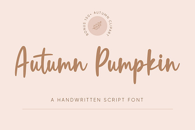 Autumn Pumpkin Font autumn beautiful beauty design display elegant feminine font handwritten holiday illustration invitation leaves logo lovely maple script signature stylish wedding