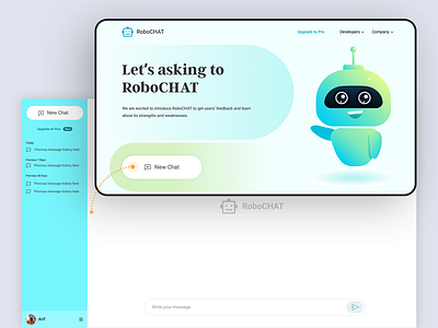 AI Chat Interface ai branding chat clean app design design illustration robot ui ui design ux design web design