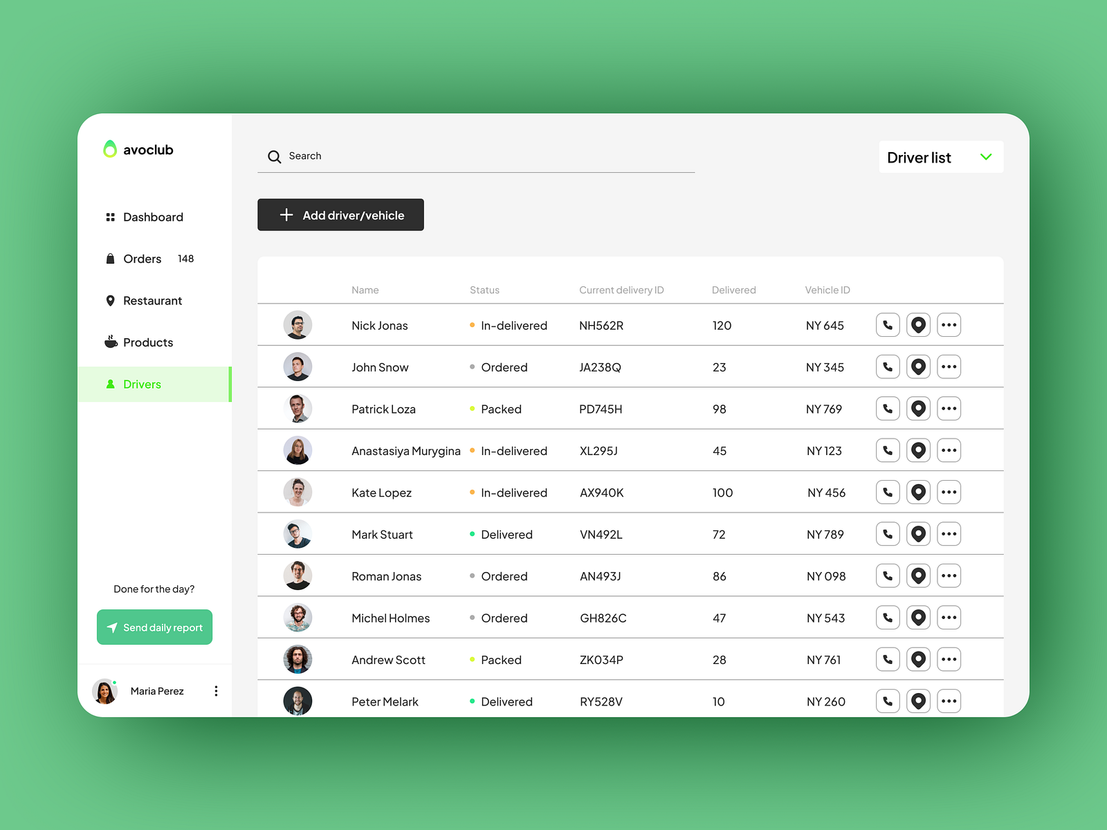 Driver's list by Anastasia Murygina on Dribbble